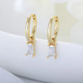 Custom Wholesale 925 Sterling Silver Simple Fashion Geometric Rectangular Zircon INS Jewelry Earrings