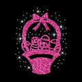 Wholesale Glitter Easter Basket Packaging Easter Eggs Rhinestone Heat Transfers