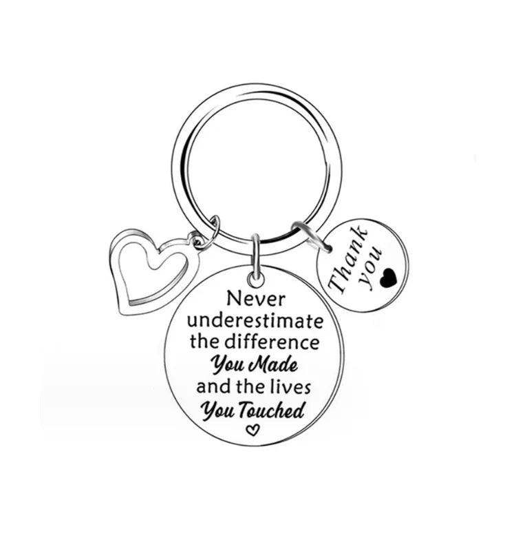 Inspirational Keychain Thank You Teacher Gift Leaving Gift Keychain for Colleagues Coworker Teacher Gift