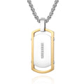 Factory Direct Japanese Simple Style Men's Necklace Light Luxury Hundred Models Stainless Steel Geometric Zirconia Pendant
