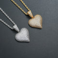 CN350 Brass Setting CZ Heart Pendants Hip Hop Necklace Bling Bling Jewelry