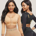 Custom Logo Long Sleeve Crop Top Adjustable Hooks Push up Chest Post-Surgery Front Closure Brassiere Sports Bra