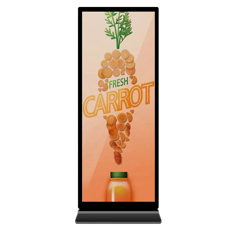 70" 4K Android Full Screen Floor Standing Digital Signage Kiosk with 3840x1440 LCD Edge Less Display for Shopping Mall