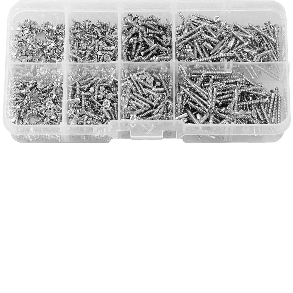 Stainless Steel Self Tapping Screw M2x4  M2x5 M2x6 M2x8 M2x10 Assortment Kit Lock Nut Wood Thread Nail Screw Sets