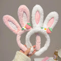Cartoon Rabbit Ears Hair Hoop Plush Bunny Hairband Performance Carrot Head Hoop Cute Hairpin Hair Accessories for Girls