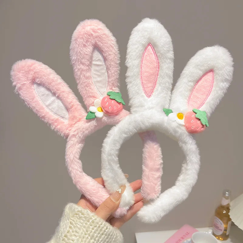 Cartoon Rabbit Ears Hair Hoop Plush Bunny Hairband Performance Carrot Head Hoop Cute Hairpin Hair Accessories for Girls