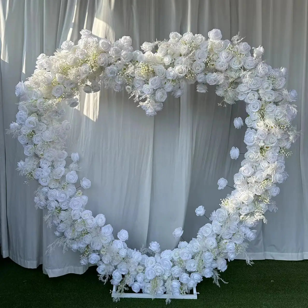 B-HFA013 Wholesale Artificial Heart Arch with Flowers Arch Flower Backdrop Wedding Artificial Heart Shaped Flower Arch Decor