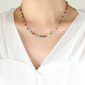 Hign Quality Unique Design Stainless Steel Natural Stone Bohemia Beads Choker Necklace for Women P1260
