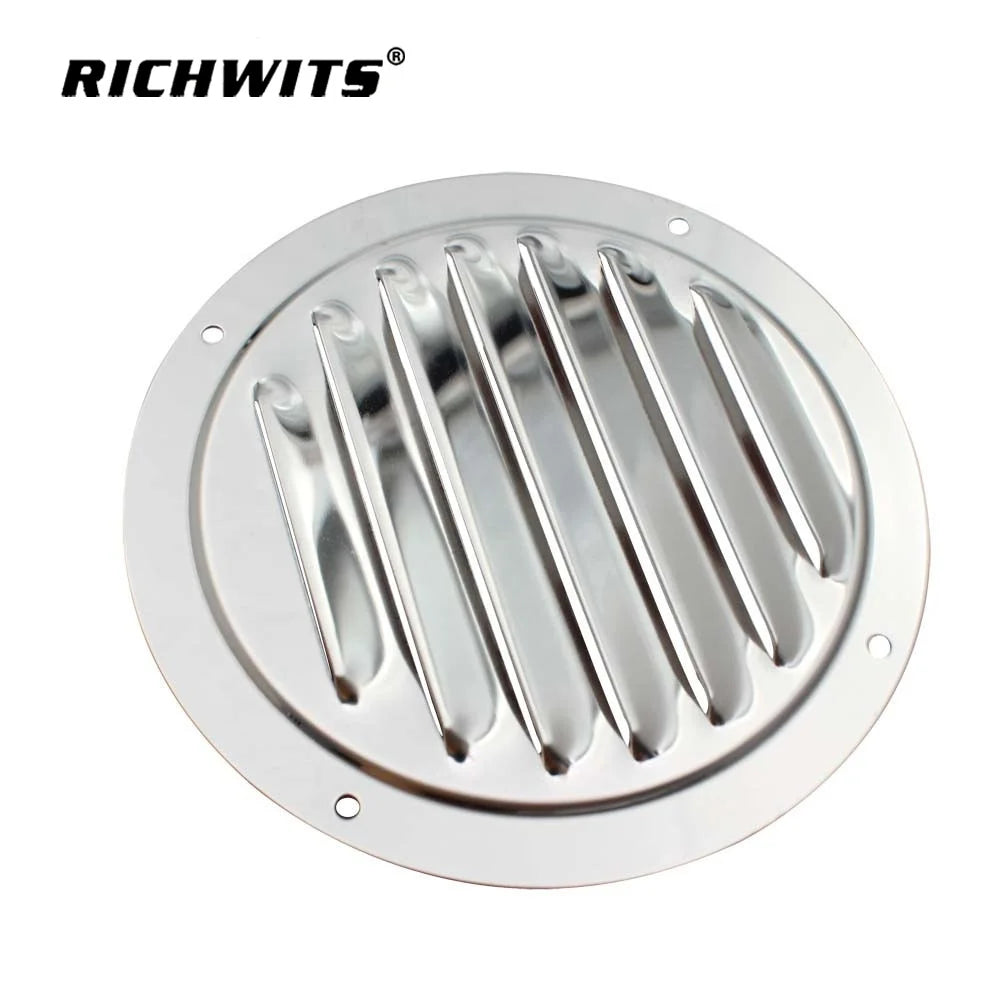 Venetian Vent 316 Stainless Steel Round Louvered Vent Cover 4 Inch 5 Inch High Mirror Polish Air Vent Cover Yacht RV Accessories