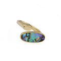 Daidan Rings Vintage Abalone Seashell Jewelry Silver Gold Plated Adjustable Oval 18K Rings