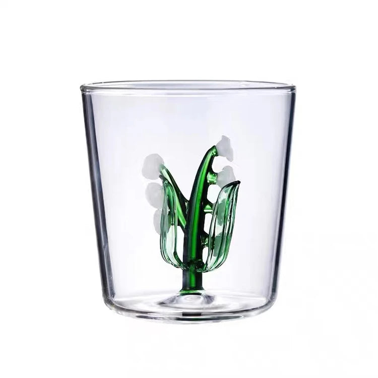 France Le Muguet Flores Convallariae Gift Glass Cup Flores Convallariae Inside Glass Mug for Gift
