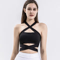 2023 New Straps Sports Fitness Top Women Running Sports Cross Beautiful Back Underwear With Chest Pad Top Women