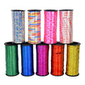 100 Yards Satin Ribbon Roll Laser-Curling Happy Birthday & Wedding Party Supplies Shiny Golden & Silver Ribbons for Decorations