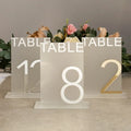 Rectangle Luxury Custom Frosted Acrylic Wedding Table Number 1-20 With Stand for Centerpieces Decor