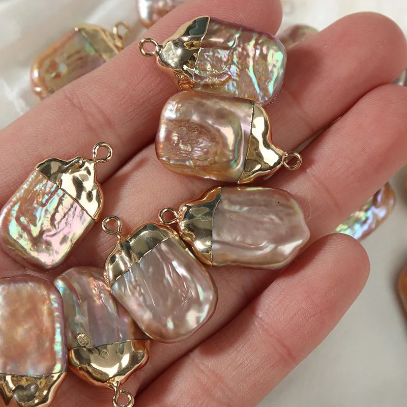 Wholesale Baroque Square Pearl DIY Necklace Accessories Fashion Natural Freshwater Gold Pearl Necklace Accessories Jewelry