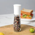 2021 New Arrivals Chefshere 140ml Manual Table Ocean Reel Salt Pepper Shakers with Ceramic Grinder Eco-Friendly White Glass Jars