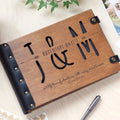 Custom Engraved A4 Wooden Photo Album with Your Heartfelt Inscriptions Travel Anniversary Gift Letter Wood Scrapbook Album