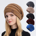 Winter Soft Warm Unisex Fleece Plush Lined Thickened Baggy Knitted Slouchy Hat Skull Chunky Beanie Cap
