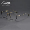 High Quality Luxury Double Bridge End Specs New Eye Glasses Gun Optics Eyeglass Titanium Prescription Glasses Frames for Men