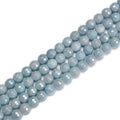 Aquamarine Nice 6mm -12mm Coated Aquamarine Faceted Round Gemstone Loose Beads for Jewelry Making