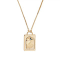 Laodun Hot Sales Ins Style 18K Gold Necklace Rectangle Revolving Pendant Simple Moon Charm Brass Necklace Vermeil