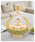 2026 New Arrived QIAN HU Eco-Friendly Gold Metal Serving Tray Vintage Household Home Decorations Fruit Candies Light Luxury