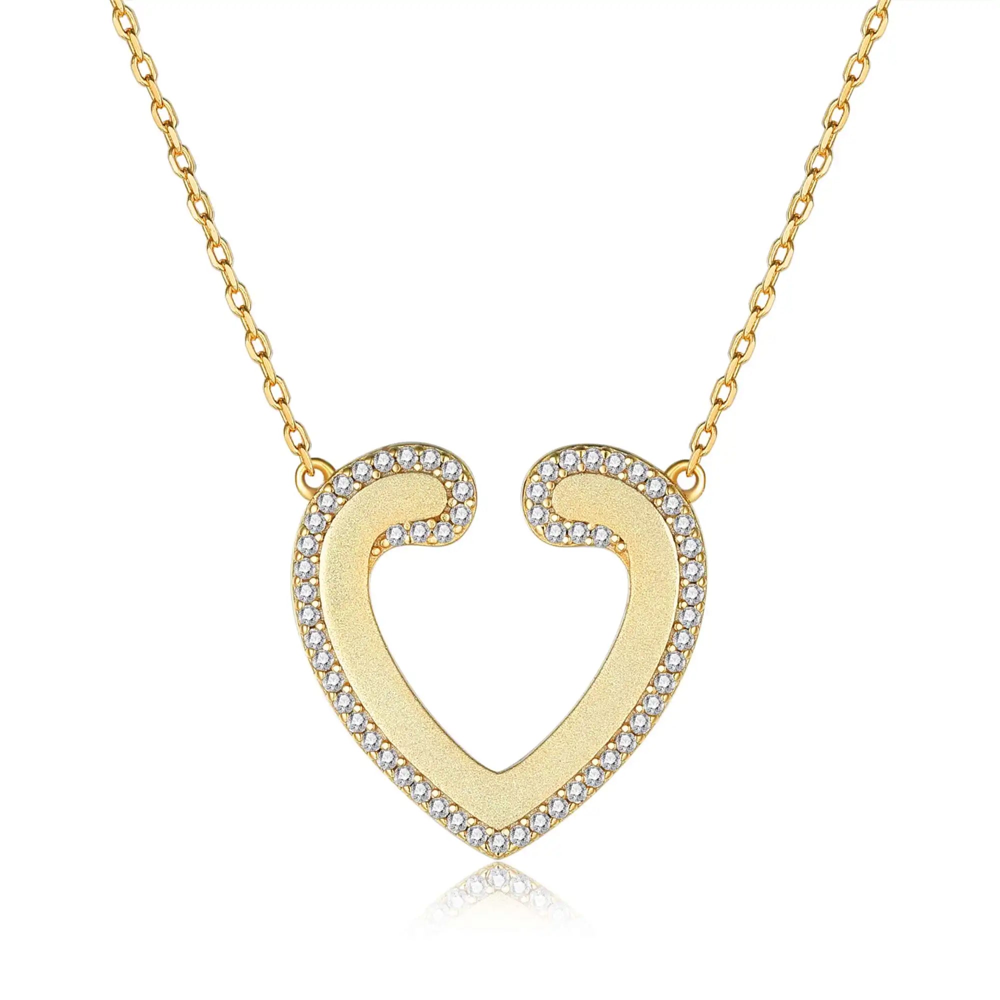 Fashion Fine Jewelry 925 Sterling Silver 18k Gold Plated Custom Chain Heart Necklaces for Women