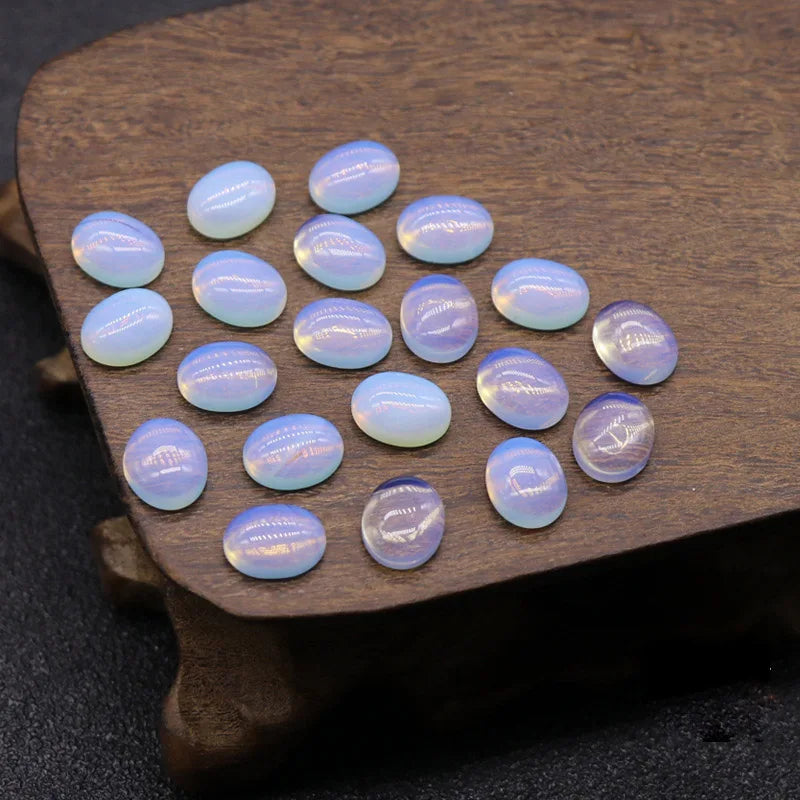 DIY Machine cut Oval shape polished cabochon Opalite gemstone crystals
