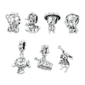 925 Sterling Silver Fine Pendants & Charms Vintage Animal Bear Dog Rabbit Charm Beads for DIY Bracelet Jewelry Accessories