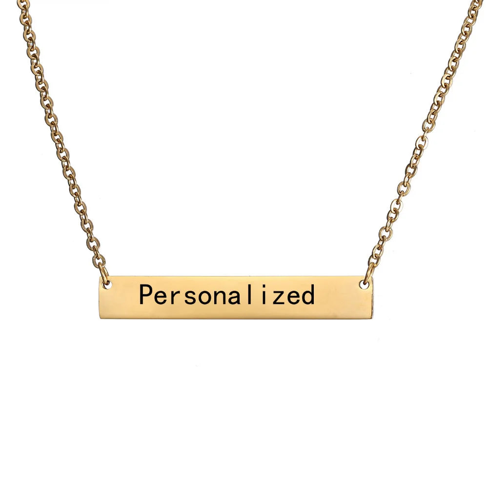Customized Name Necklaces for Women Bar Letter Initials Stainless Steel Jewelry for Party Personalized Anniversary Gift