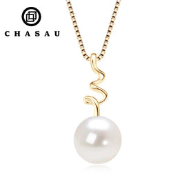 New Arrival Natural 9-10mm Pearl Pendent 925 Silver Jewelry Round Freshwater Pearl Necklace for Women