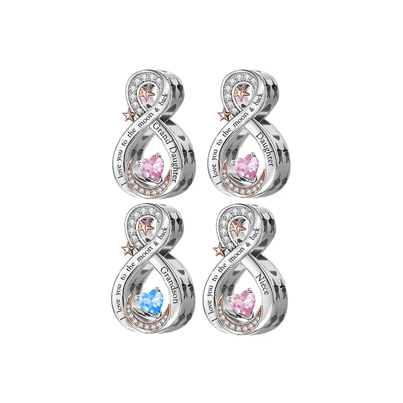 Fit Original Brand Charm Bracelet 925 Silver Love You to the Moon and Back Grandson Niece Daughter Mother Bead for Women Jewel