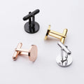 Fashion Jewelry Joyas Men Non Tarnish Free Stainless Steel Gold Plated Men's Tie Clips Shirts Custom Gift Cufflinks for Man