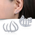 CAOSHI New Trendy Creative Design Claws Stud Earrings for Women High Quality Silver Color White CZ Ear Piercing Earrings