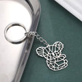 Hollow Style Origami Geometric Vintage Cartoon Stainless Steel Koala Shaped Pendant Keychain for Men Women Bag Car Use