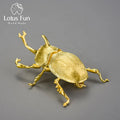 Lotus Fun Lotus Fun Real 925 Sterling Silver 18K Gold Trypoxylus Dichotomus Broches Pins Brooches Fine Jewelry for Women