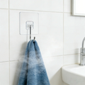 Stock 4-Piece Pack Plastic Adhesive Multi-Hanging Hook Double Tiers for Bathroom Jewelry Cleaning-Hook Type for Textured Walls