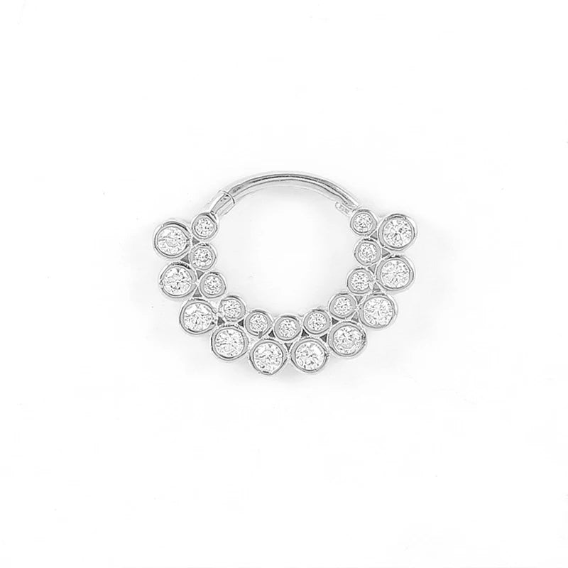 Hot Sale 925 Sterling Silver Gold Plated Rhodium Plated Womens Round Diamond Zirconia CZ Earrings Round Double Row Hoop