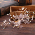 Crystal Pearl Head Floral Hair Accessories for Bridal and Bridesmaids Wearing Wedding Hair Bands