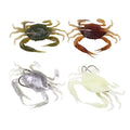 3D Realistic Soft Crab Fishing Lure Luminous Bionic Crab Bait with Double Barbed Hooks for Saltwater Offshore Sea Fishing
