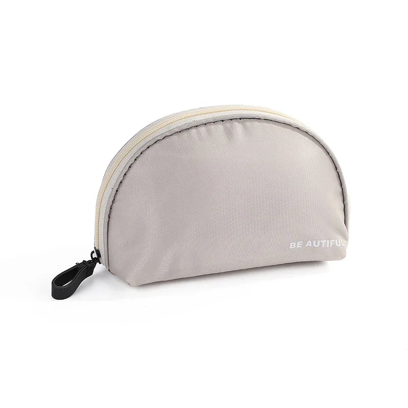 Fashionable Modern Simple Nylon Makeup Bag 18x11cm Large Capacity Portable Zipper Wash Storage Waterproof Dustproof Multi-color