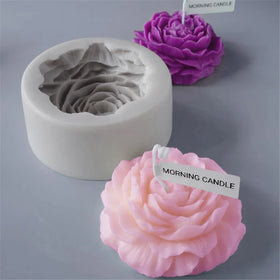 Early Riser DIY 3D Peony Flowers Scented Candle Mold Aromatherapy Bubble Shape Gypsum Soap Candle Making Flower Silicone Mould