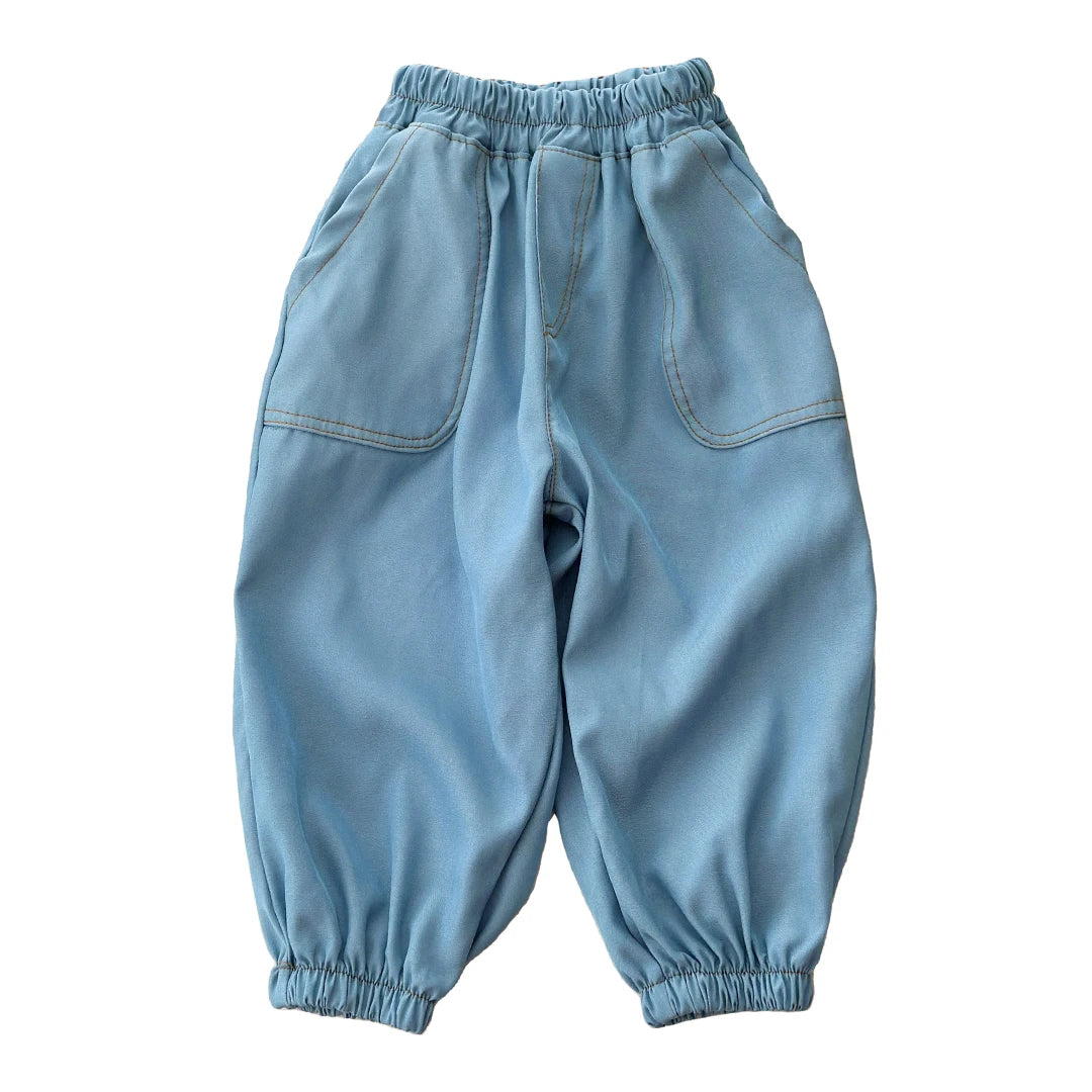 Purorigin 2024 Custom Competitive Price Unisex Kids Apparel Soft Harem Pants Spring Baby Boy Jeans Trousers Ids Knit Pants