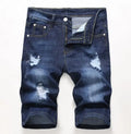 Wholesale Ripped Destroyed Distressed Denim Shorts Mens Hole Denim Shorts Blue Male Hip Hop Fashion Casual Jeans Short