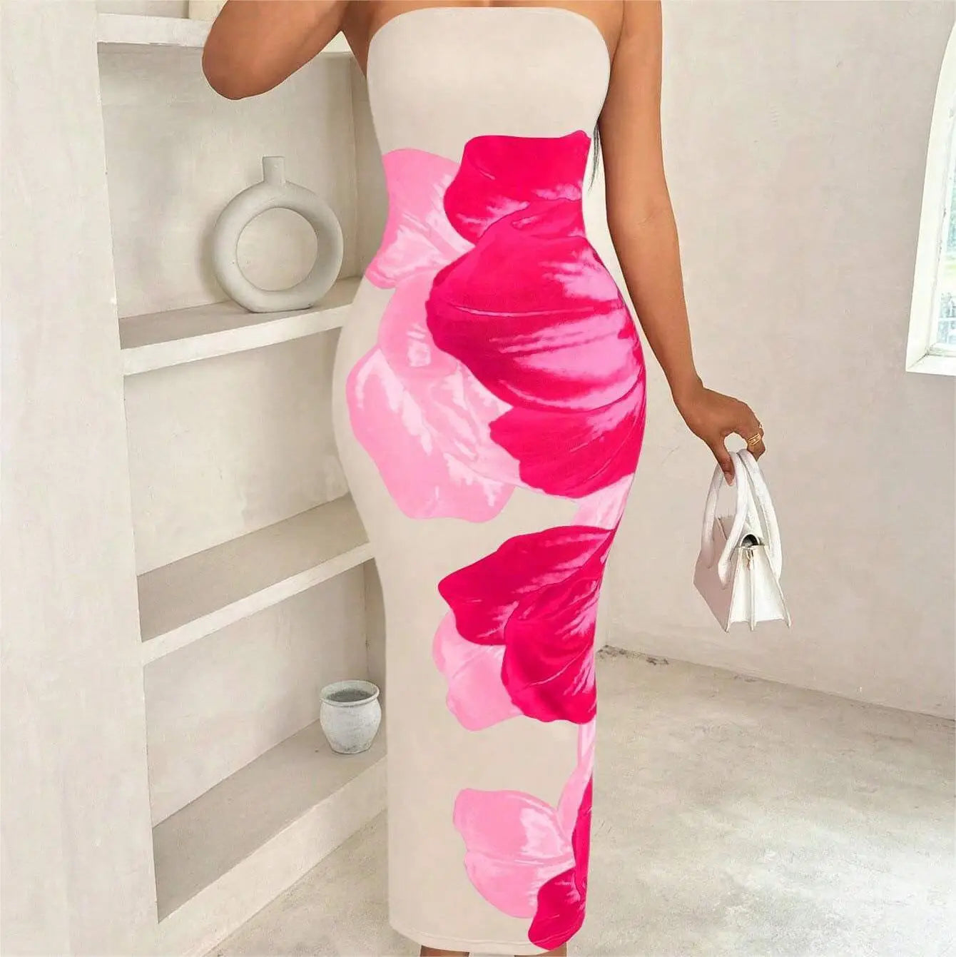 Printed Long Dress Wholesale Slim Tube Dress Manufacturer Fashion Pattern Dress Factory Directly