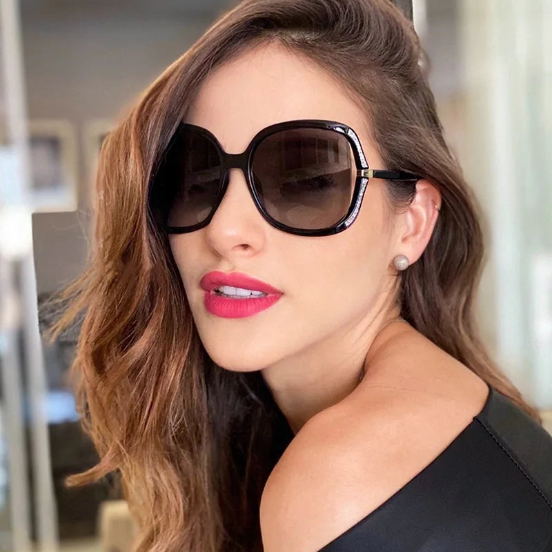 European and American Gradient Personalized Trendy Women Trendy Diamond Cutting Crystal 2023 Sunglasses Oversized Sunglasses
