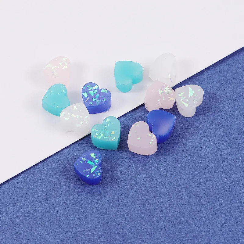 Environmentally Transparent Resin Heart Pendants Charms for Jewelry Making DIY Necklace Earrings Crafts Accessories