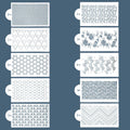 Saffron 35*21cm Plastic Cake Decorating Stencil Frame Template Multiple Floral Designs Mesh Mold for Stylish Cakes
