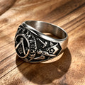 Unique Black Plated Cheap Style Men Ring Stainless Steel Jewelry Masonic Rings for Men