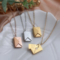 2022 New Arrivals Classic Gold Plated Stainless Steel Collar Detachable Charm Love You Letter Envelope Necklace